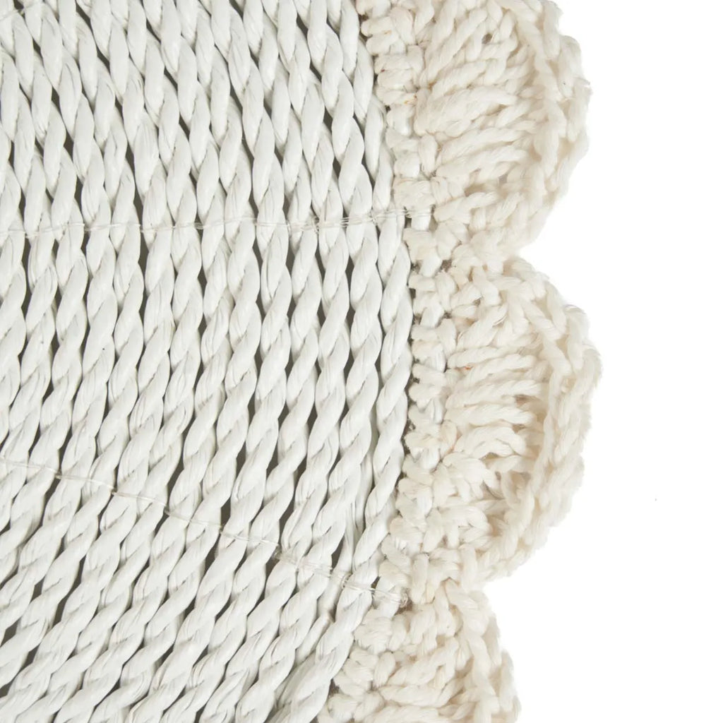 Placemat de casamento em macramê - Branco - Ø40