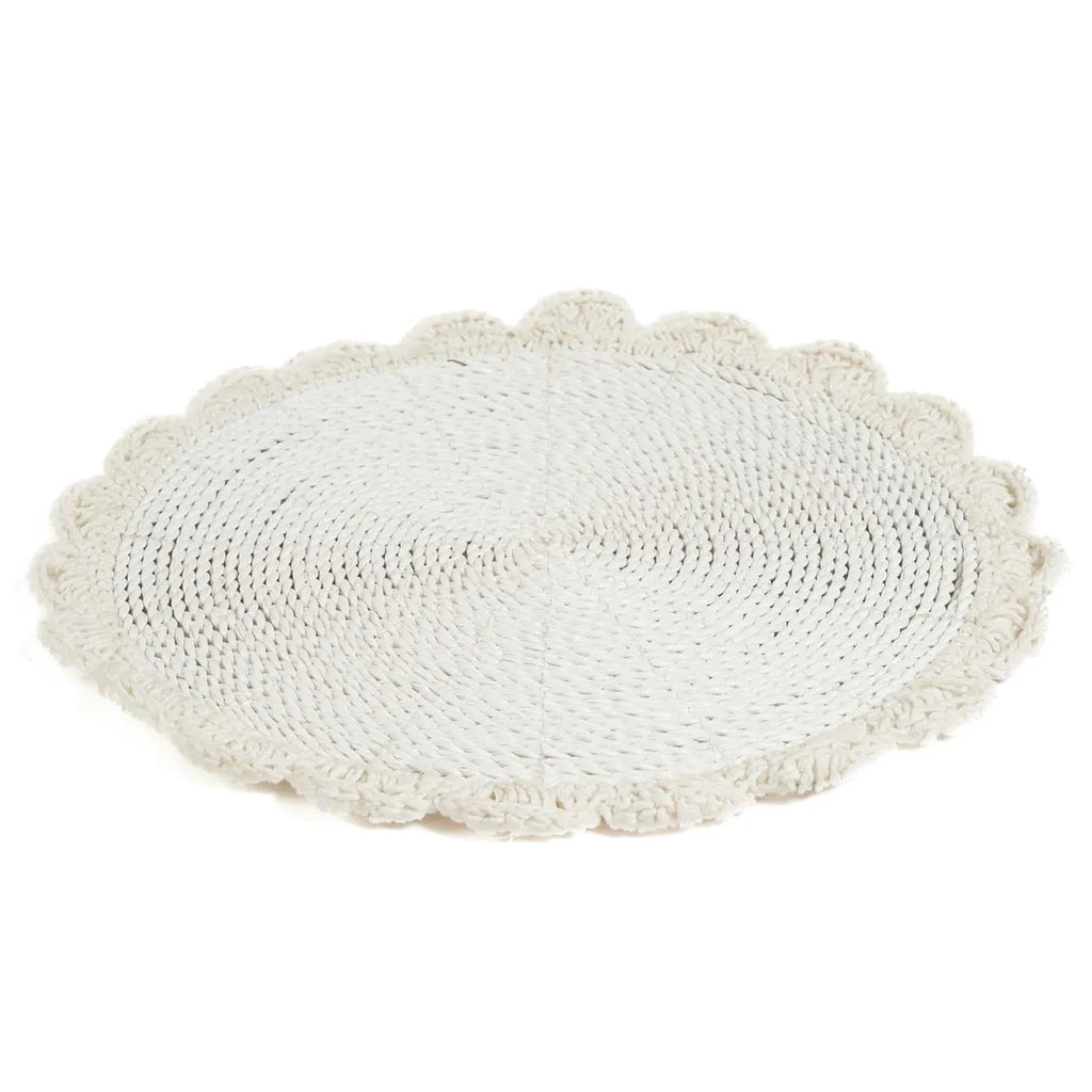 Placemat de casamento em macramê - Branco - Ø40