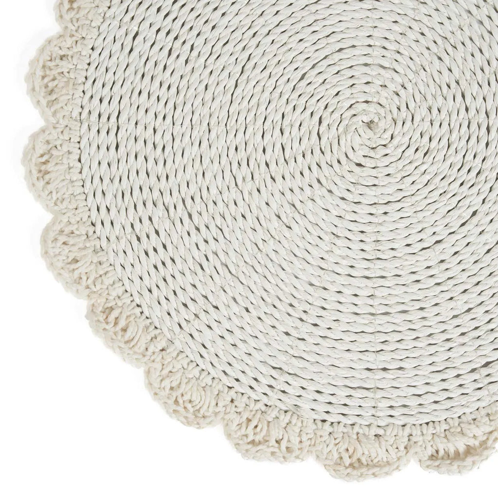 Placemat de casamento em macramê - Branco - Ø40