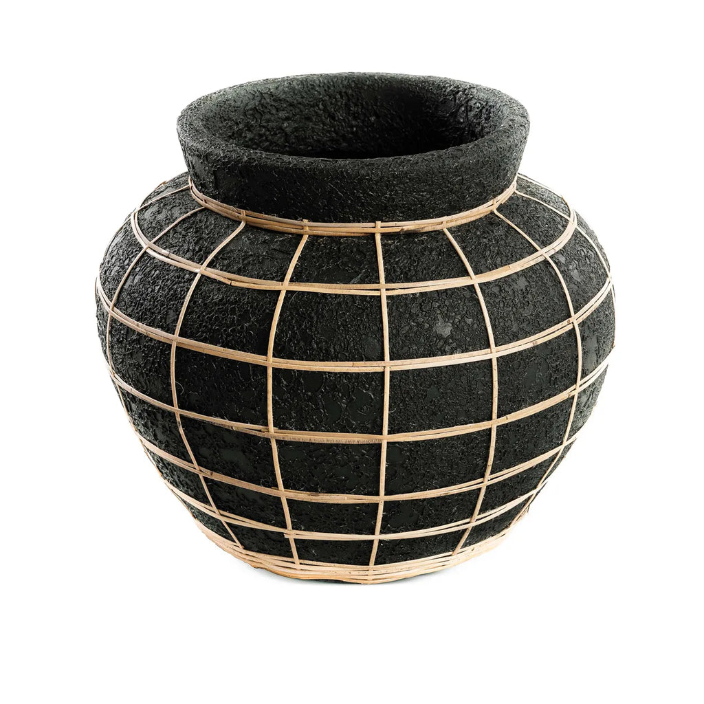 The Belly Vase - Black Natural - L