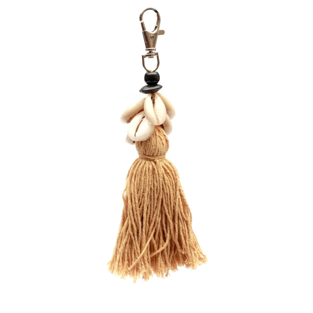 Chaveiro Cowrie Tassel - Mocha