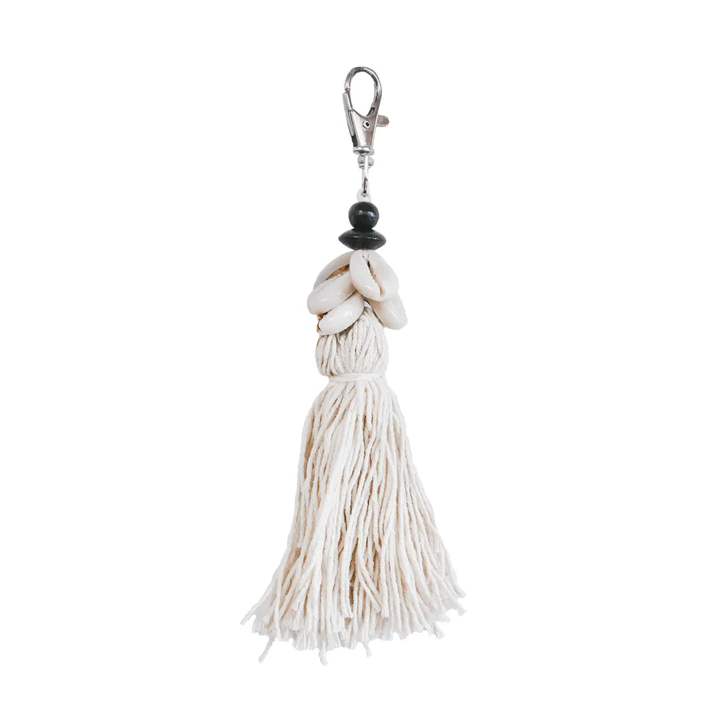 Chaveiro Cowrie Tassel - Branco