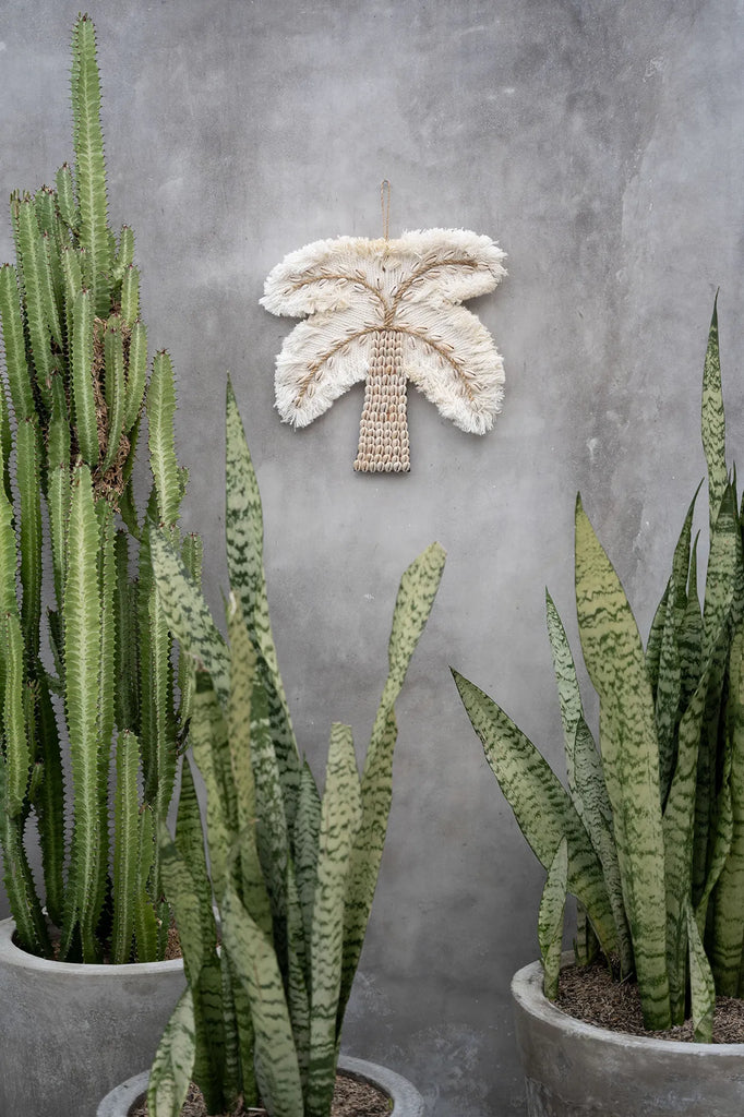 The Cotton & Shell Palm Tree - White Natural