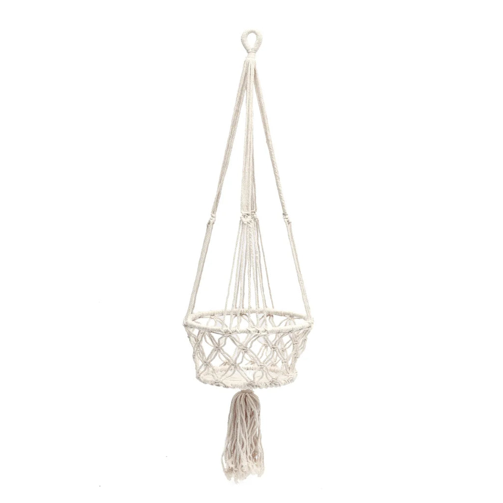 The Macrame Plant Hanger - White - L