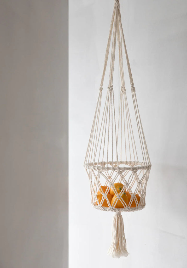 The Macrame Plant Hanger - White - L