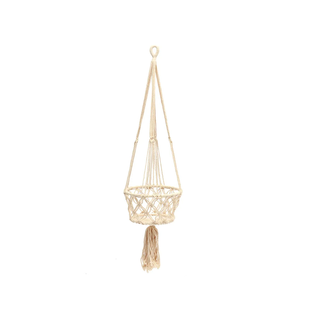 The Macrame Plant Hanger - White - M