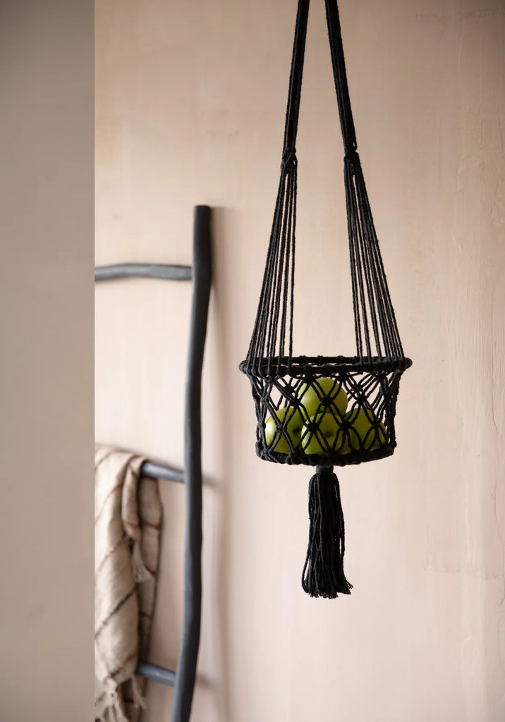 The Macrame Plant Hanger - Black - M