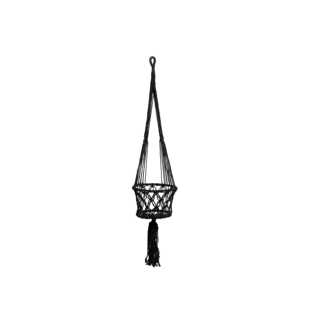 The Macrame Plant Hanger - Black - S