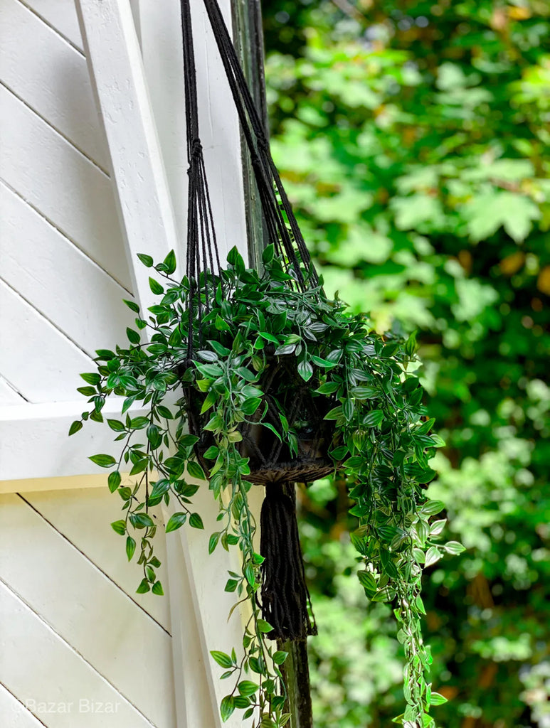 The Macrame Plant Hanger - Black - S