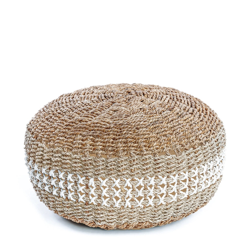 The Macrame Pouffe - Natural White - Ø60