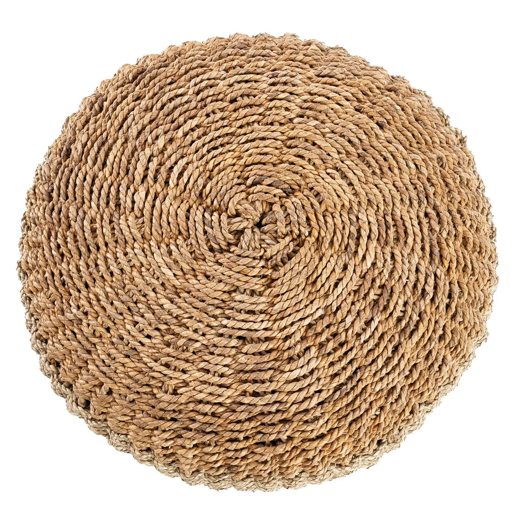 The Macrame Pouffe - Natural White - Ø60