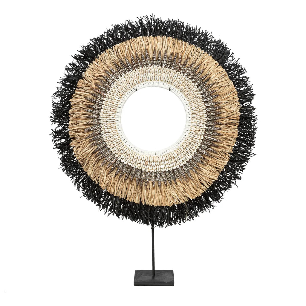 The Mojo Raffia on Stand - Natural Black