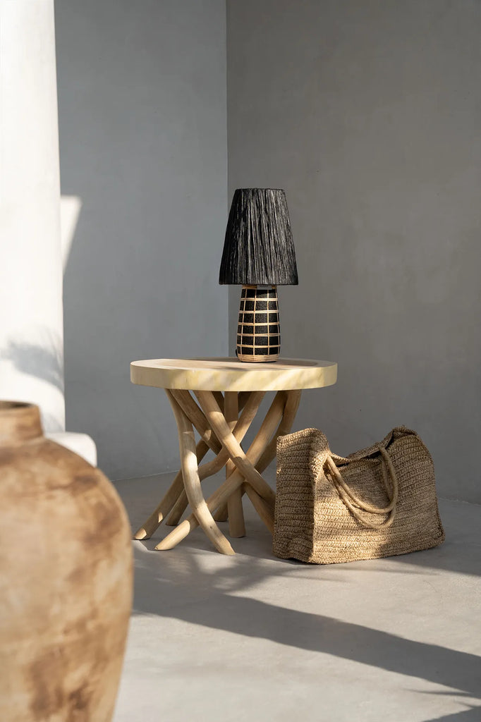 The Naxos Table Lamp - Natural Black