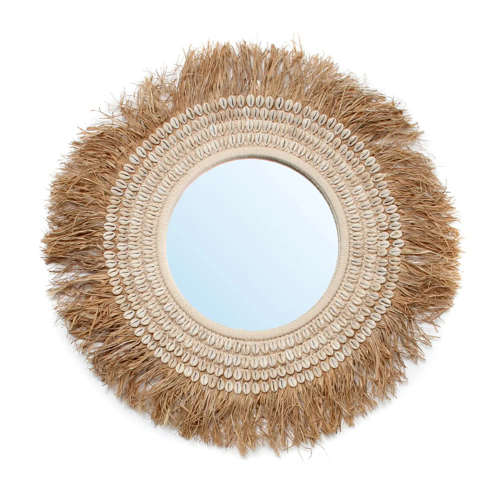 The Raffia Cowrie Mirror - Ø30