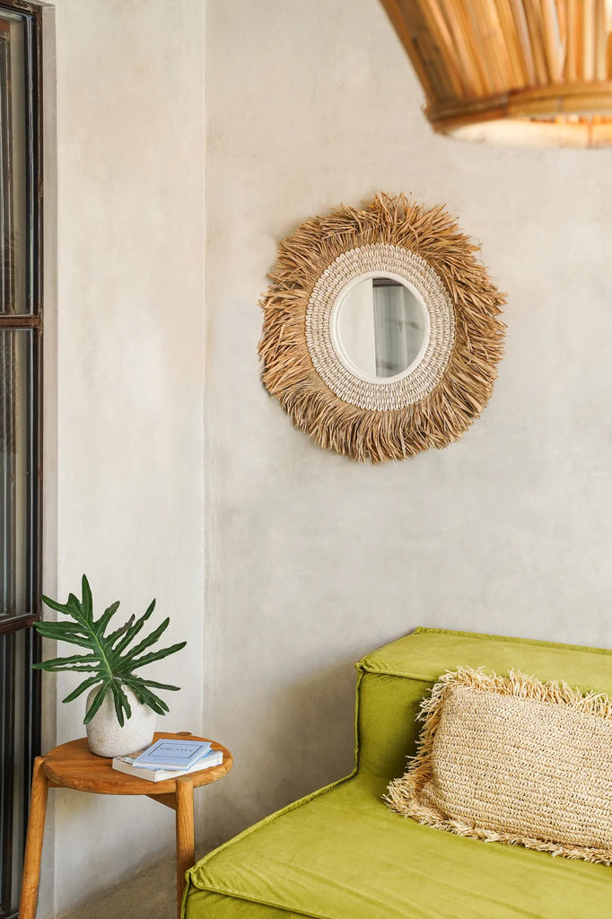 The Raffia Cowrie Mirror - Ø30