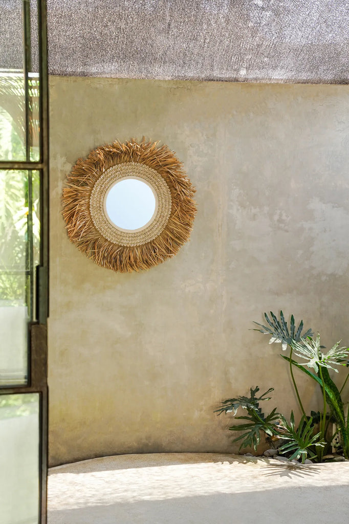 The Raffia Cowrie Mirror - Ø30