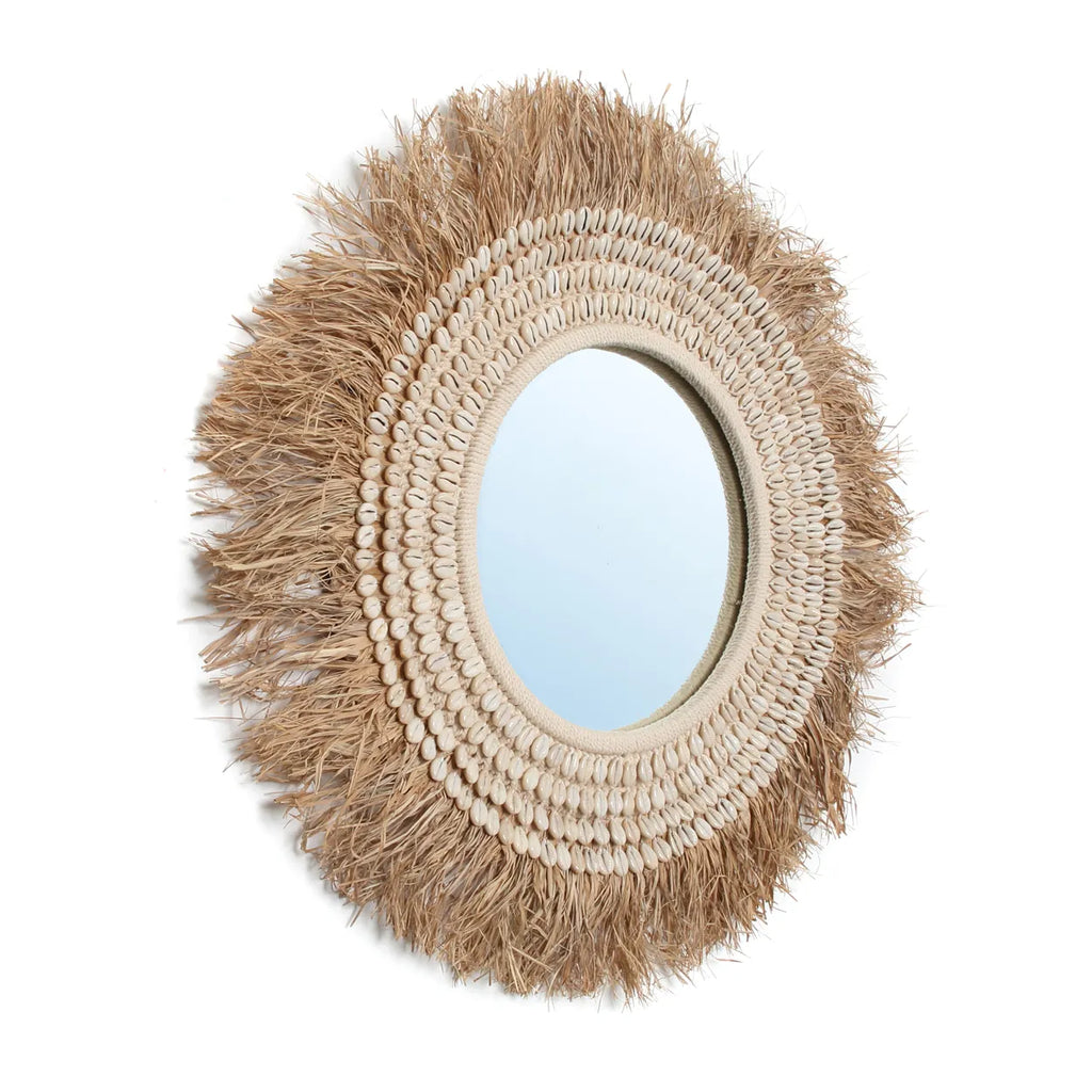 The Raffia Cowrie Mirror - Ø30