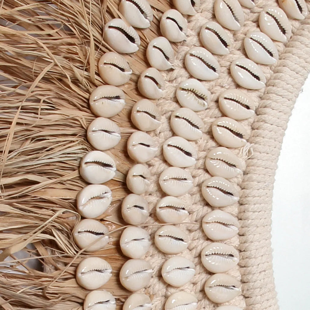 The Raffia Cowrie Mirror - Ø30