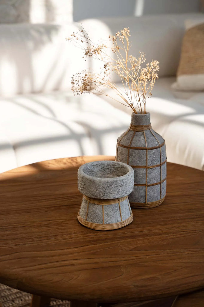 Porta-velas The Serene - Cinza concreto natural - S