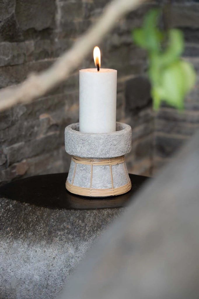 Porta-velas The Serene - Cinza concreto natural - S