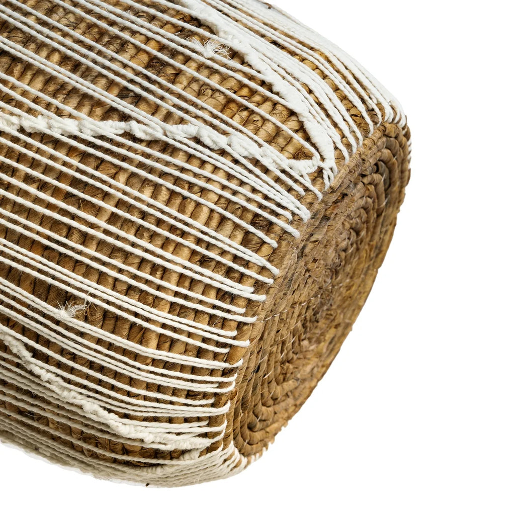 Cesta de macramé con puntada recta - Blanco natural - S