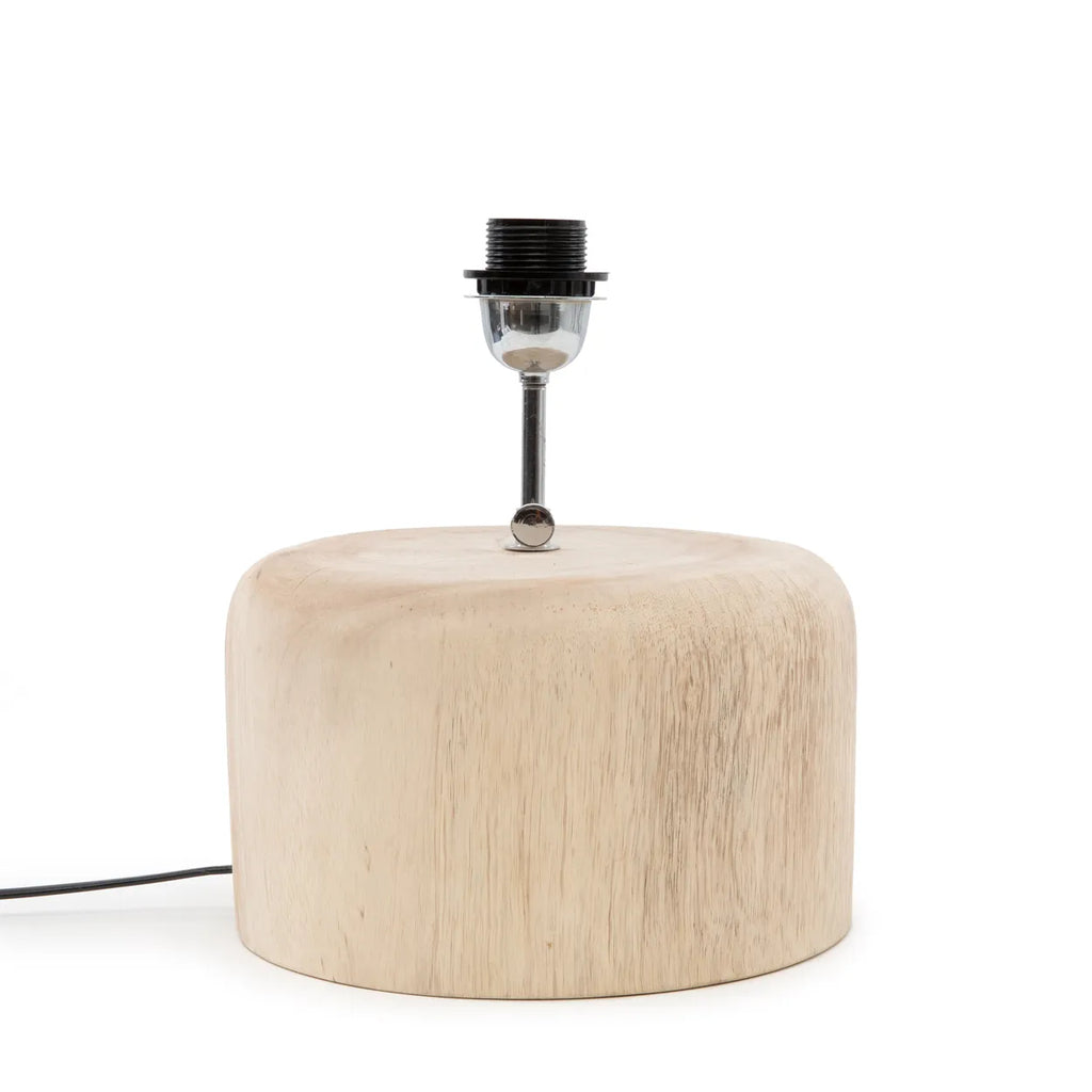 The Teak Wood Table Lamp Base - Natural White