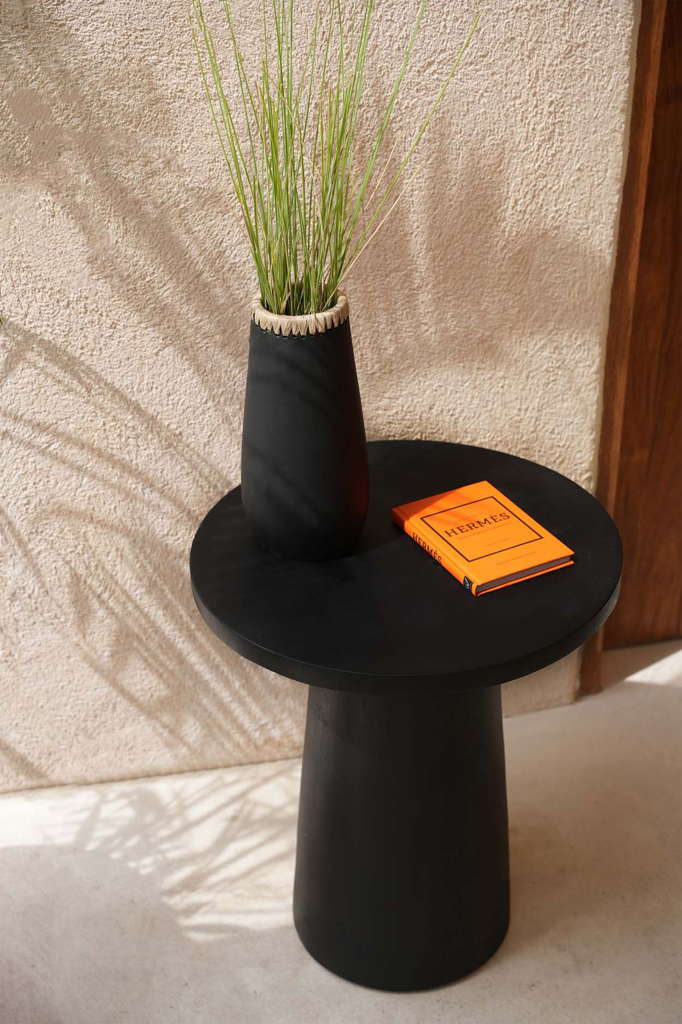 The Timber Conic Side Table - Black