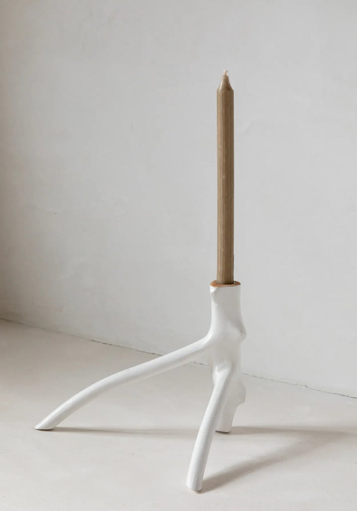 Porta-velas Triple Twig - Branco