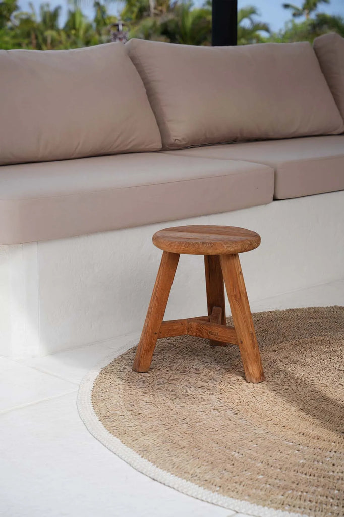 The Seagrass & Cotton Round Carpet - Natural White - Ø200