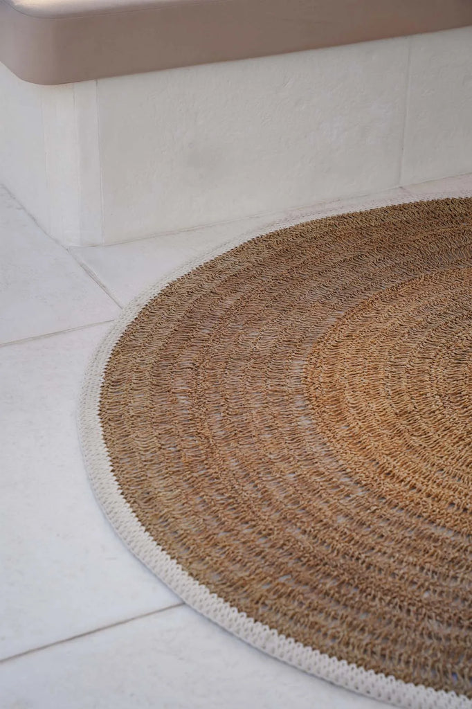 The Seagrass & Cotton Round Carpet - Natural White - Ø200