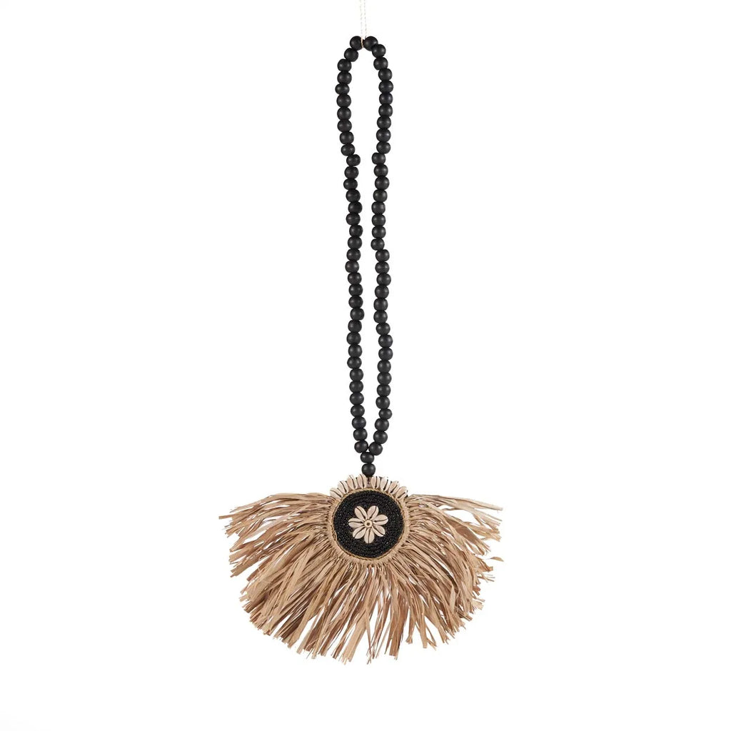 The Raffia Mahkota Tassel - Natural Black