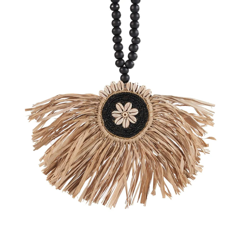 The Raffia Mahkota Tassel - Natural Black