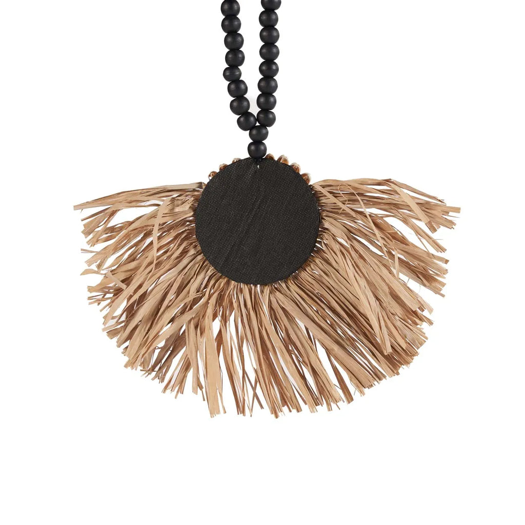 The Raffia Mahkota Tassel - Natural Black