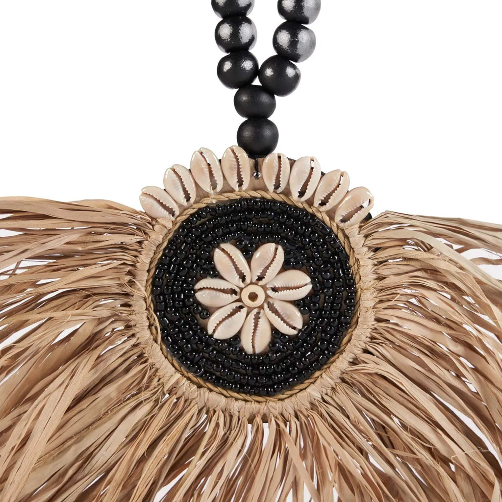 The Raffia Mahkota Tassel - Natural Black